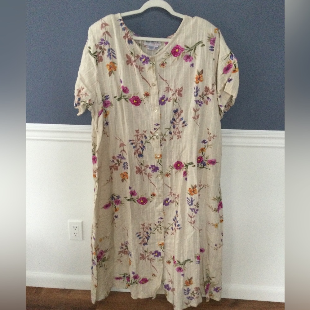 Beaded linen dress
